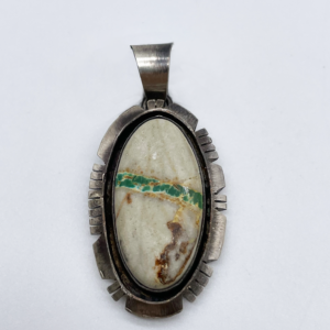 Oval Boulder Royston Turquoise Sterling Silver Pendant