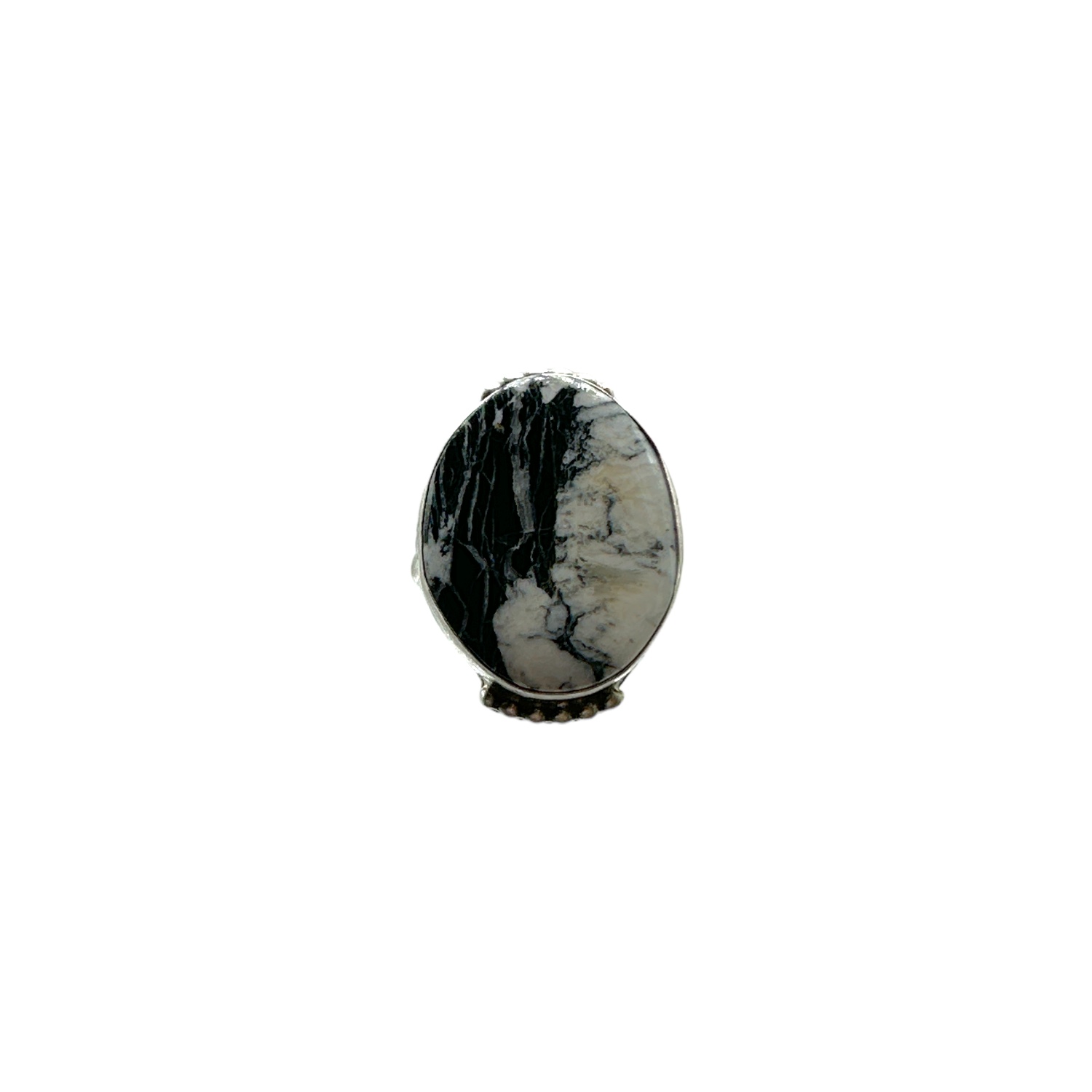 Sterling Silver & White Buffalo Ring - Sz. 6.5