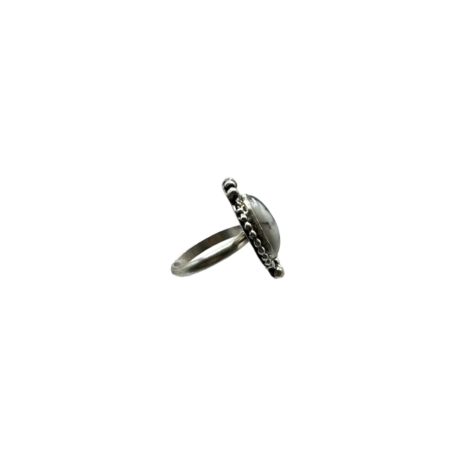 Sterling Silver & White Buffalo Ring - Sz. 6