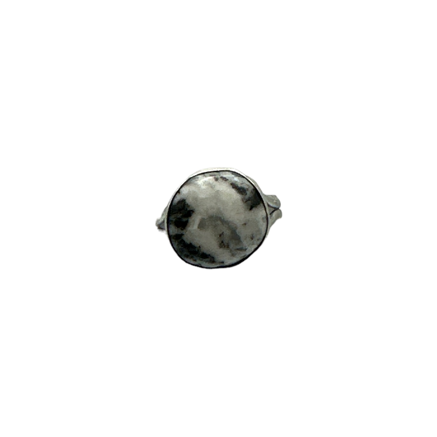 Sterling Silver & White Buffalo Split Shank Ring - Sz. 8
