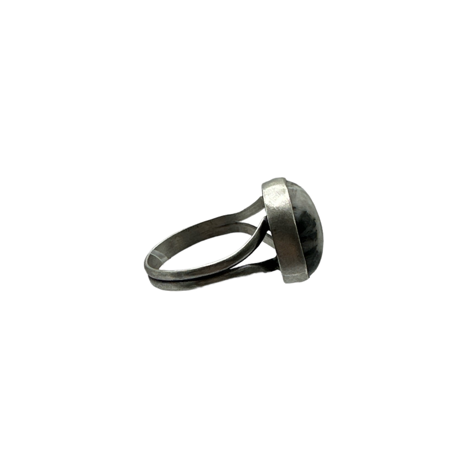 Sterling Silver & White Buffalo Split Shank Ring - Sz. 8