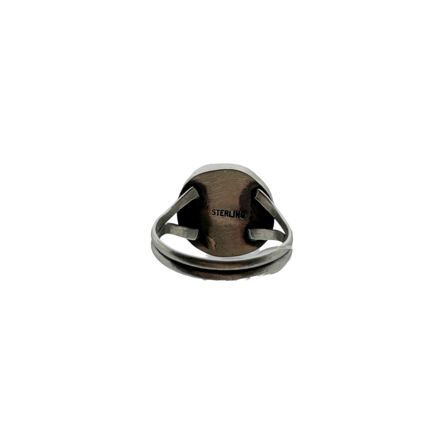 Sterling Silver & White Buffalo Split Shank Ring - Sz. 8