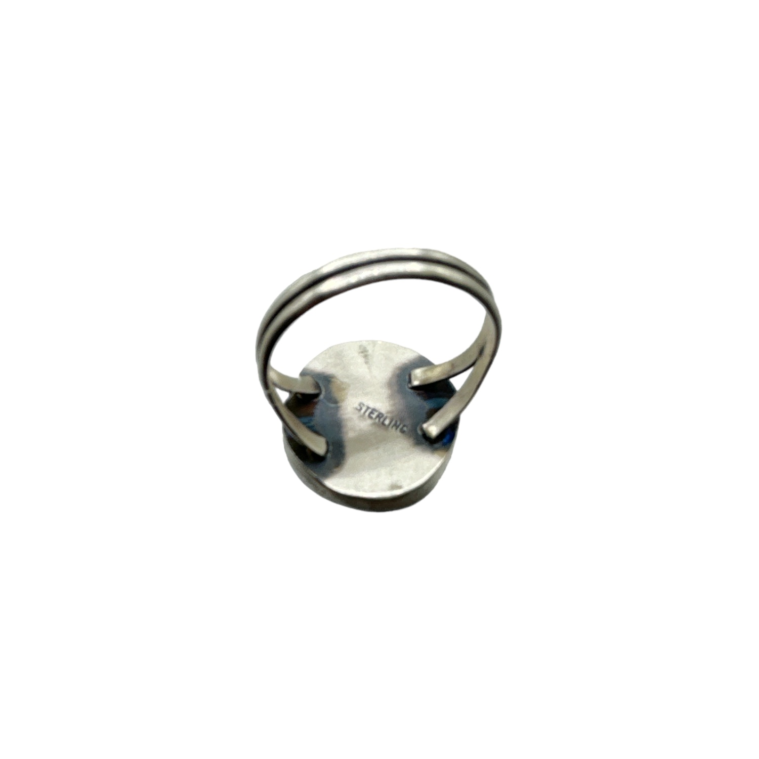 Sterling Silver & White Buffalo Split Shank Ring - Sz. 7.25