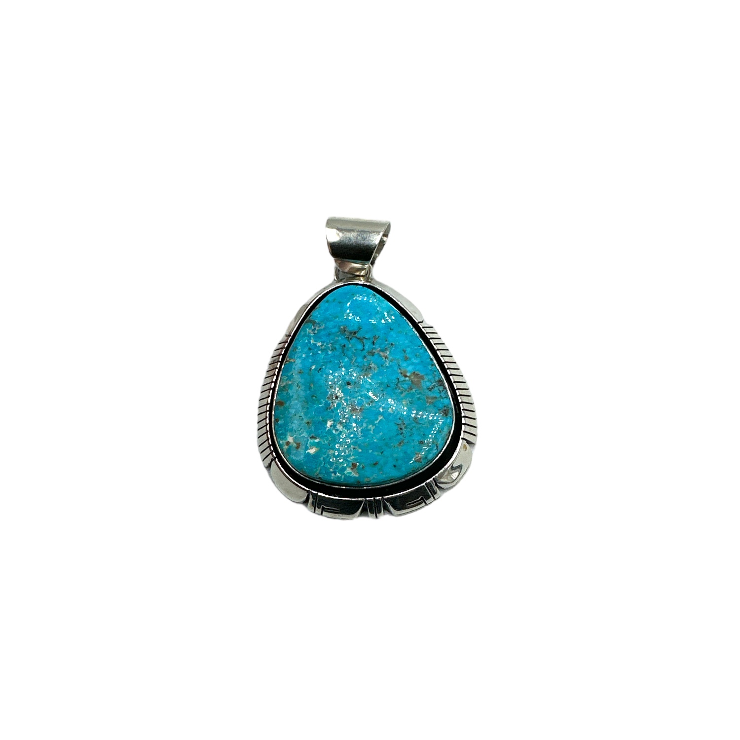 E. Piaso Sterling Silver & Kingman Turquoise Pendant