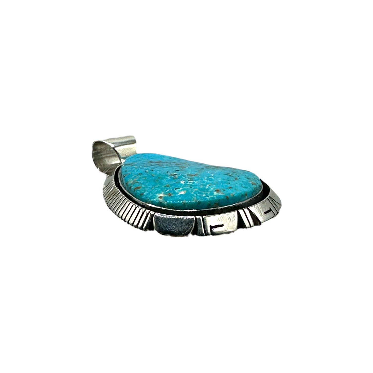 E. Piaso Sterling Silver & Kingman Turquoise Pendant