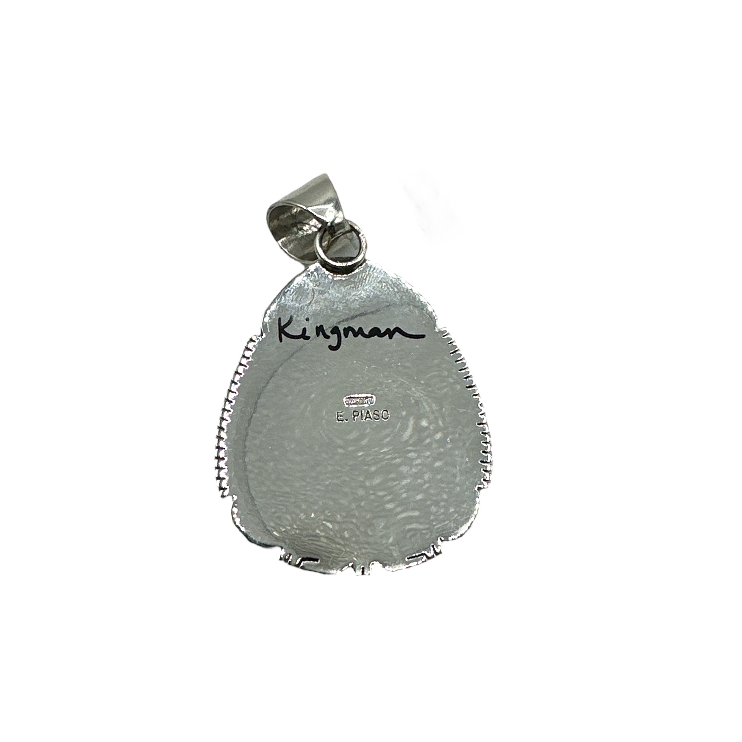 E. Piaso Sterling Silver & Kingman Turquoise Pendant