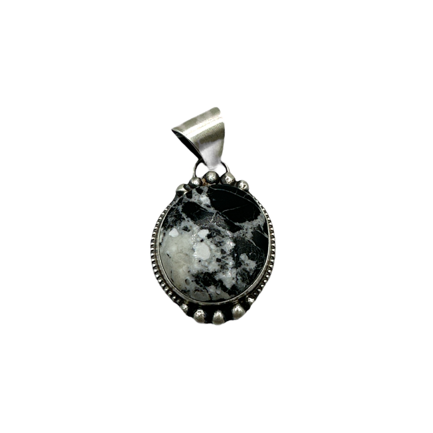 Sterling Silver & White Buffalo Pendant