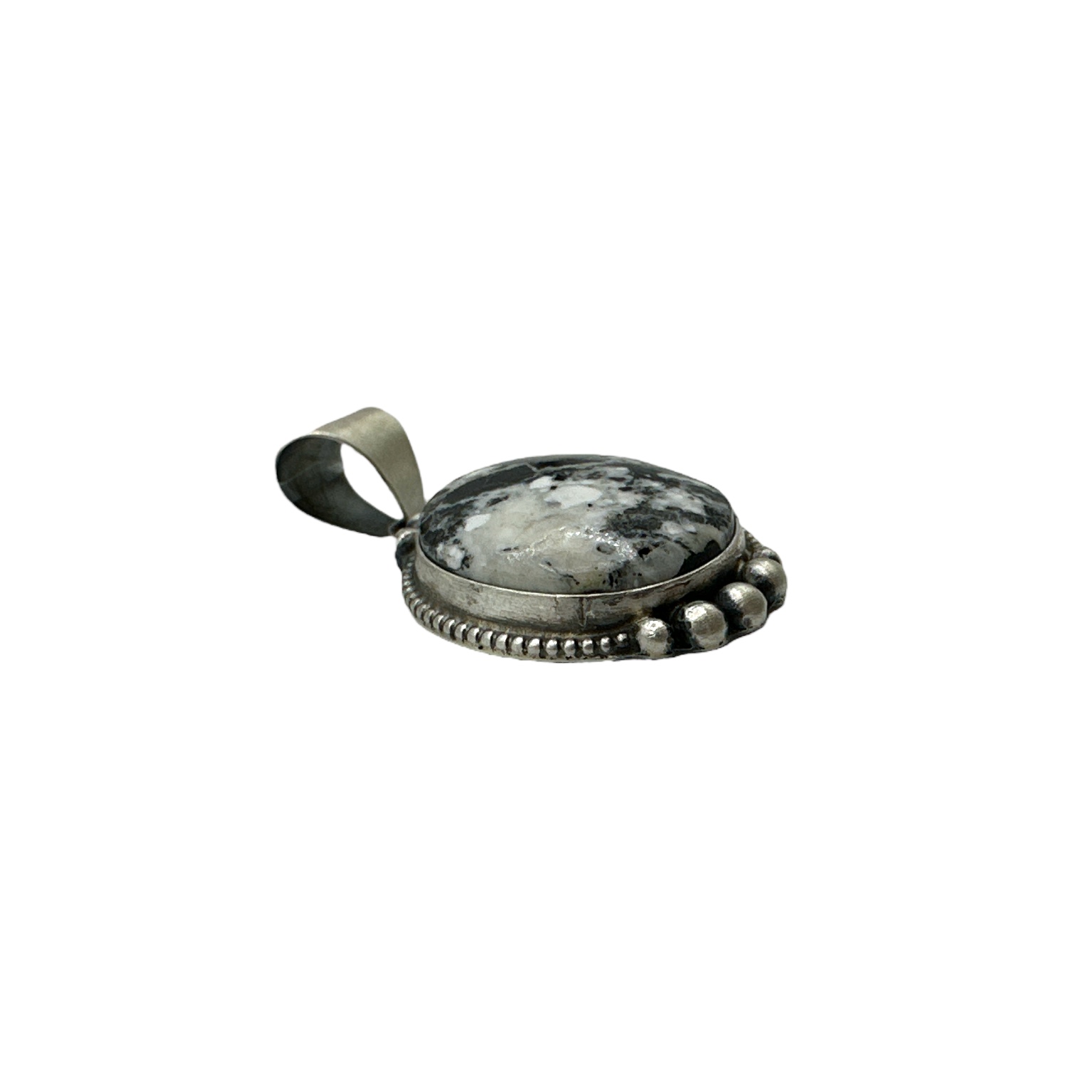 Sterling Silver & White Buffalo Pendant