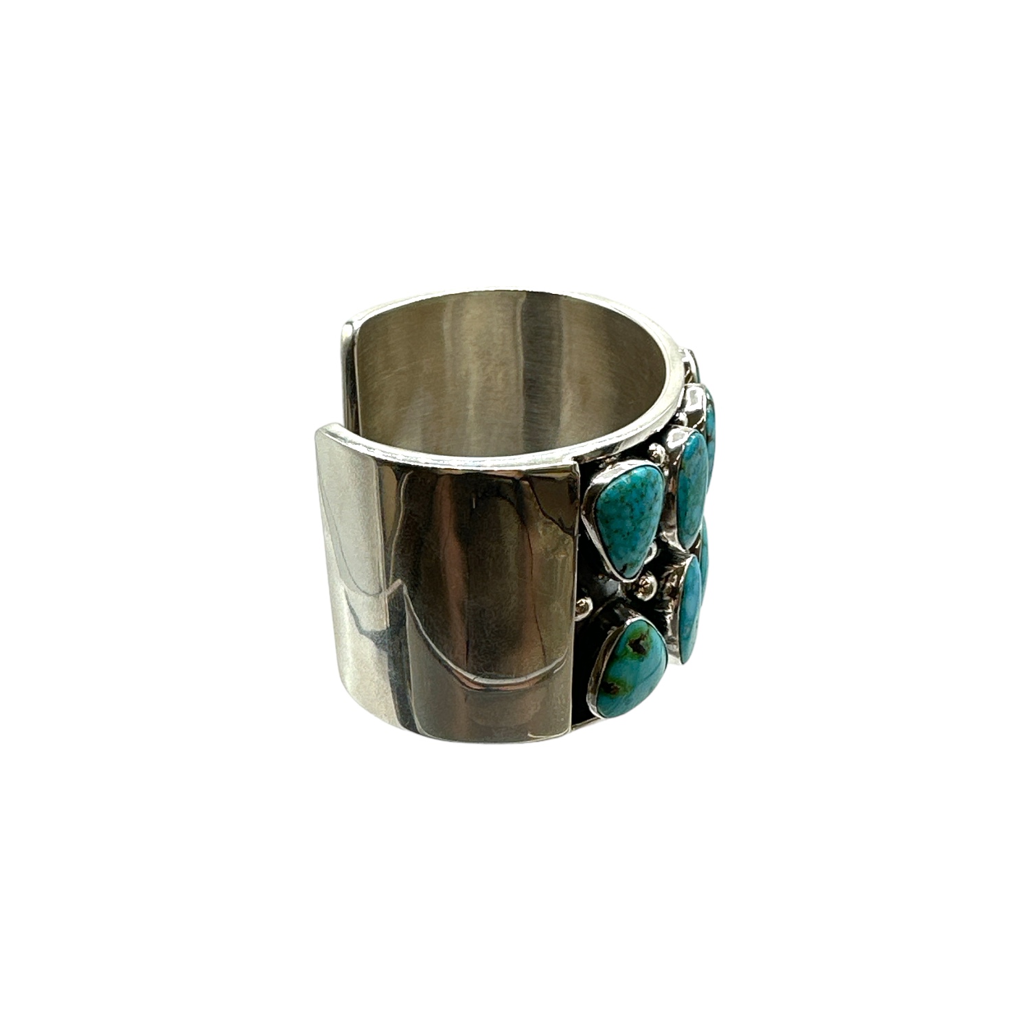 Bobby Johnson Sterling Silver & Kingman Turquoise Cuff Bracelet