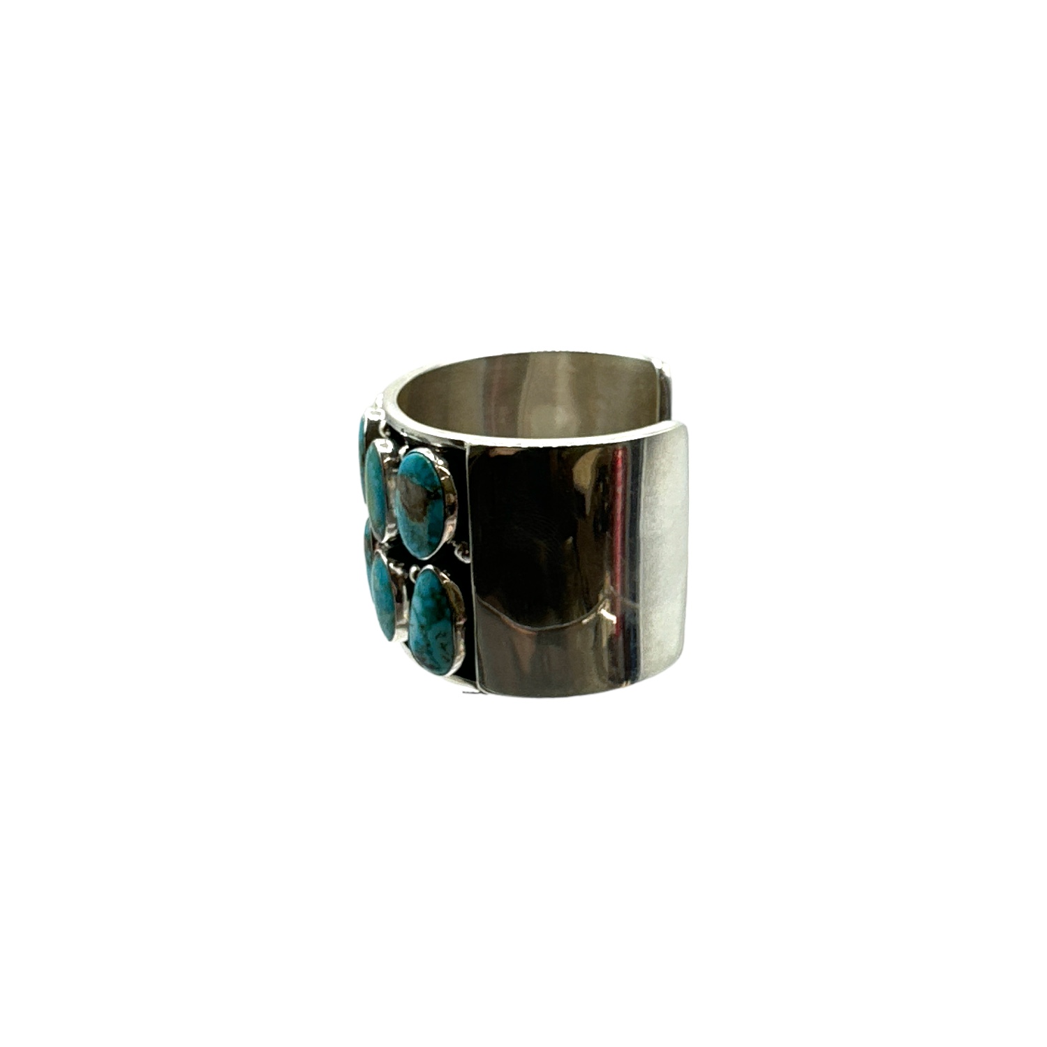 Bobby Johnson Sterling Silver & Kingman Turquoise Cuff Bracelet
