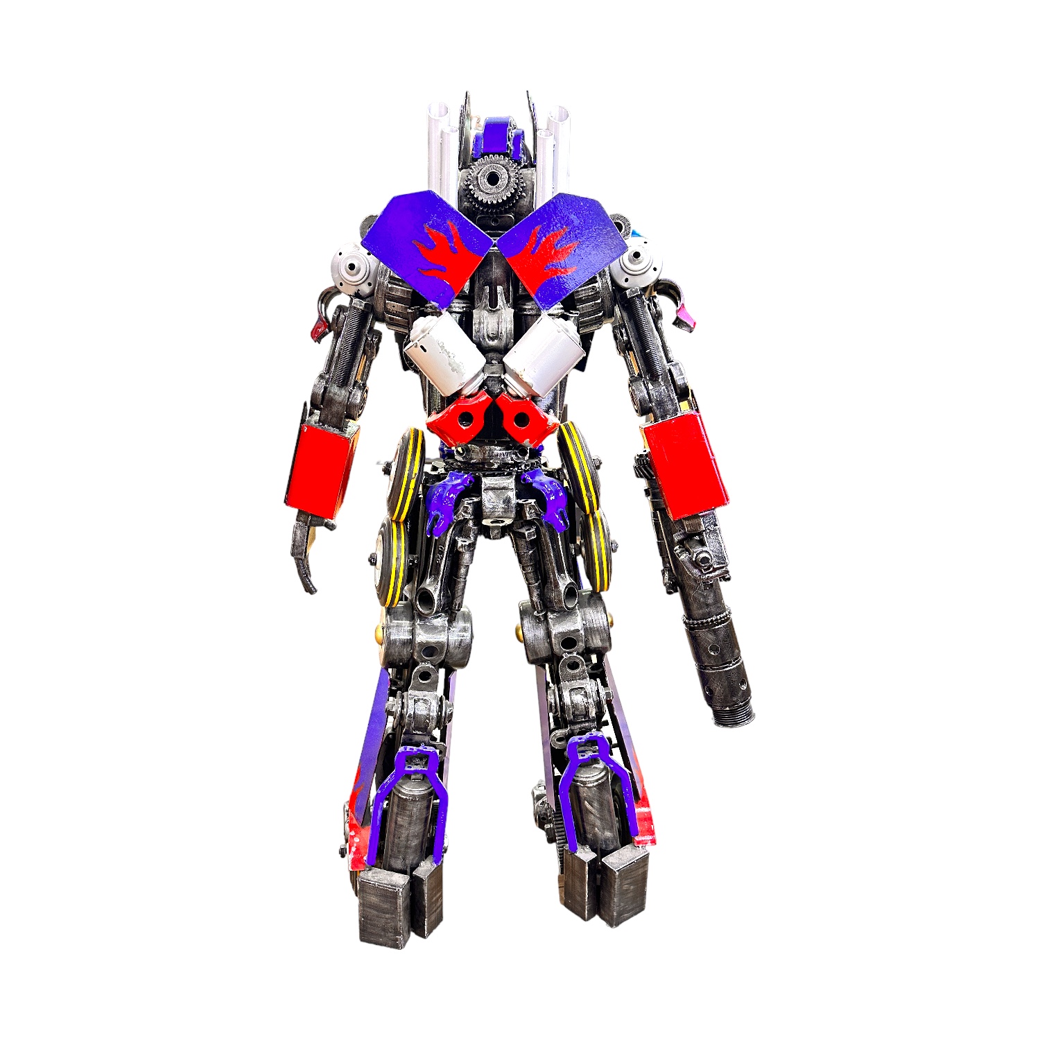 Transformers Optimus Prime Recycled Metal Statue Sculpture - 46"