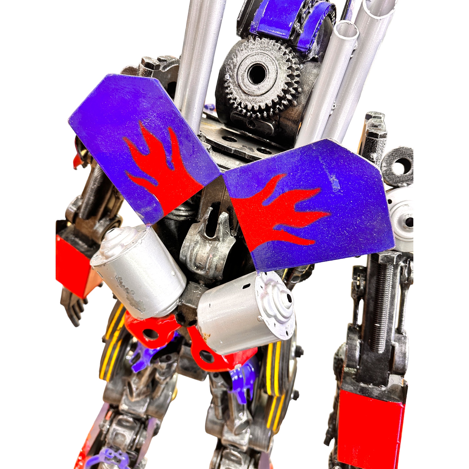 Transformers Optimus Prime Recycled Metal Statue Sculpture - 46"