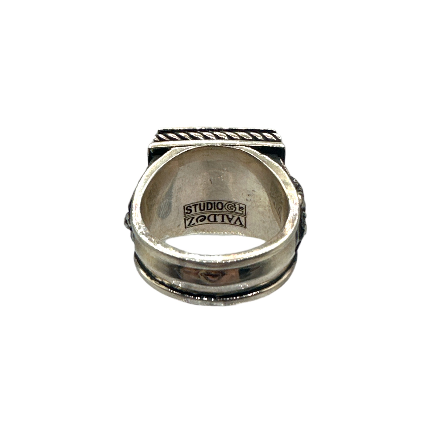 Studio GL Miller Heavy Gauge Sterling Silver & Coral Men's Ring - Sz. 11.5