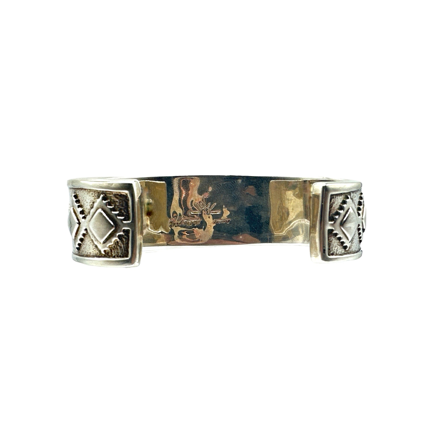 Fred Begay Sterling Silver Multi-Stone Inlay Cuff Bracelet