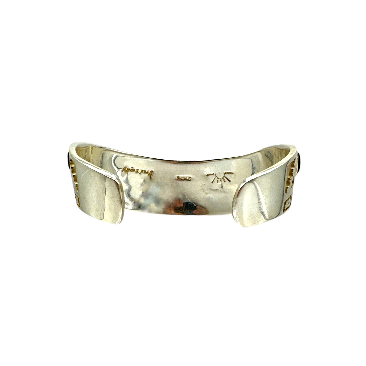 Fred Begay Sterling Silver Multi-Stone Inlay Cuff Bracelet