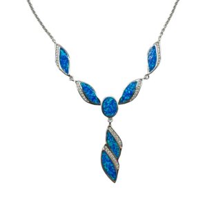 Sterling Silver & Opal 6-Station Necklace