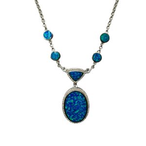 Sterling Silver & Opal 6-Station Necklace