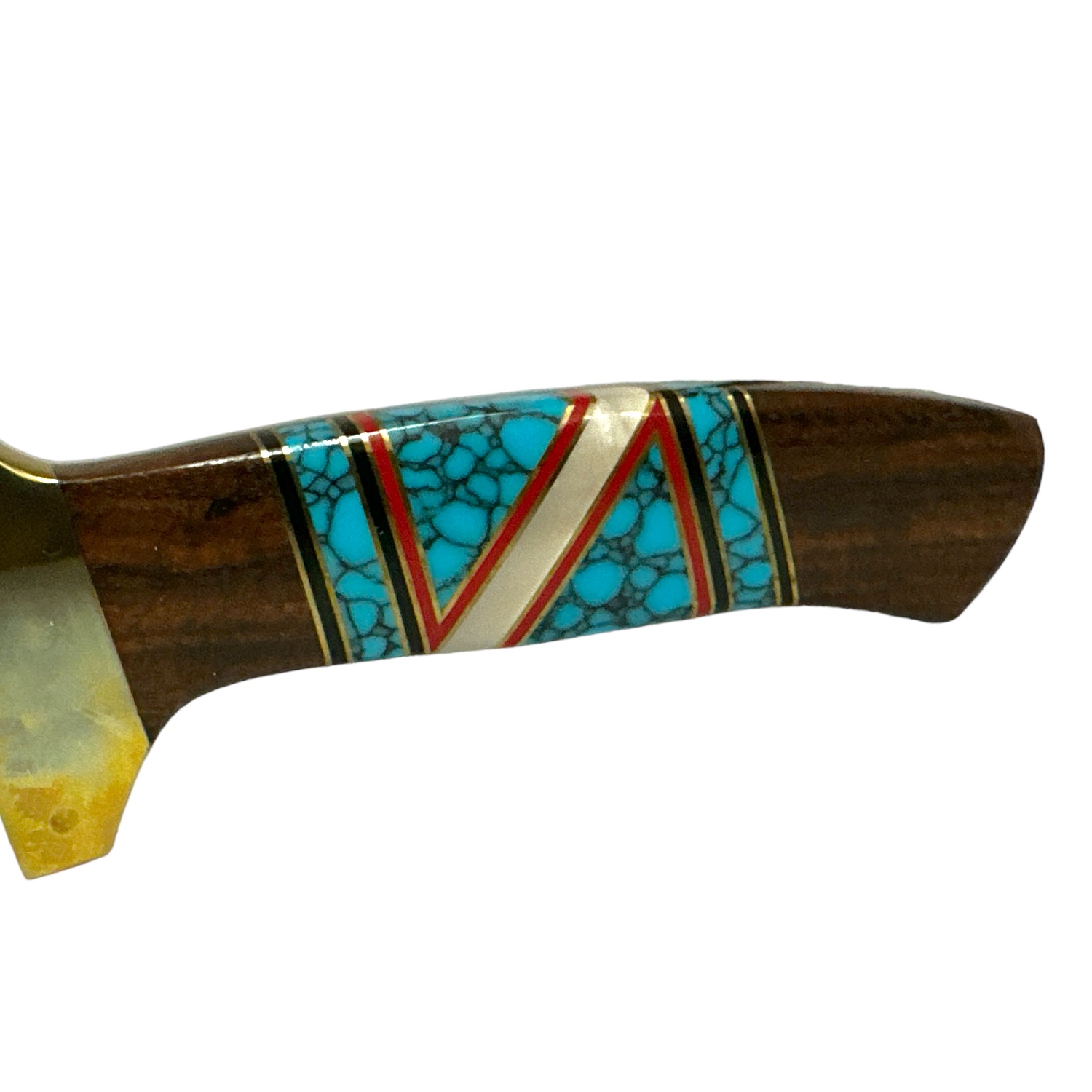 Doris Yazzie Navajo Multi-Stone Inlaid Knife w/ Sheath