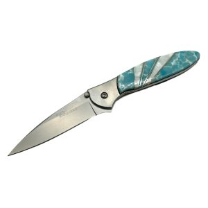 KERSHAW Liner Lock Folding Flipping Pocket Knife w/ MOP & Turquoise Handle