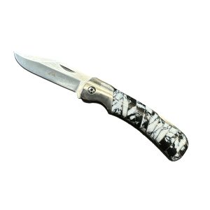 Liner Lock Folding Pocket Knife w/ White Buffalo Handle