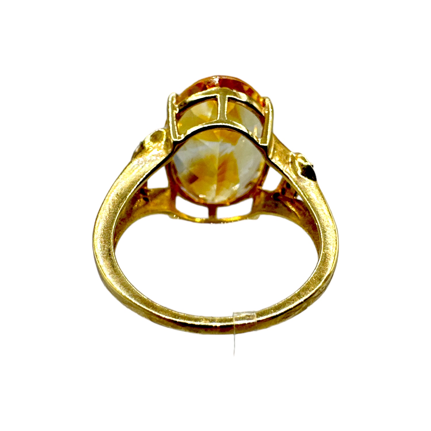 10K Yellow Gold Green & Citrine Split Shank Ring - Sz. 6.5