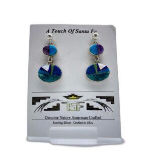 Sterling Silver & Multi-Stone Oval Dangle Earrings