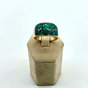 GL Miller Studio Sterling Silver & Turquoise Inlay Ring