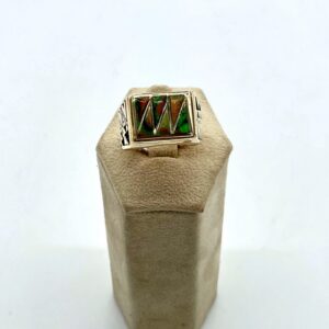 GL Miller Studio Sterling Silver & Opal Channel Inlay Ring