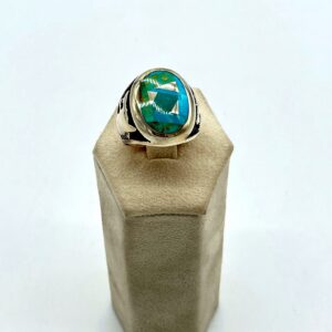 GL Miller Studio Sterling Silver, Opal, & Turquoise Inlay Ring