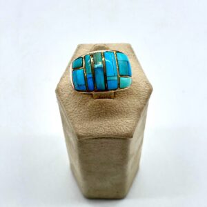 GL Miller Studio Sterling Silver & Channel Set Turquoise Inlay Ring