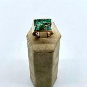GL Miller Studio Sterling Silver & Turquoise Inlay Men's Ring