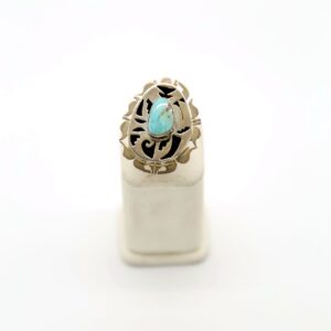 Hopi Sterling Silver & Dry Creek Turquoise Ring