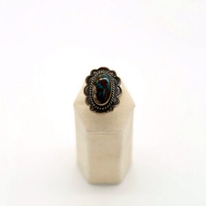 Navajo Sterling Silver & Cerillos Turquoise Split Shank Ring