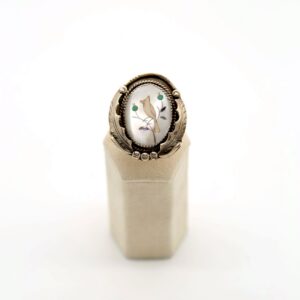 Sterling Silver & Mother Of Pearl Split Shank Ring