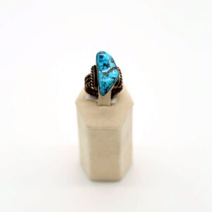 Navajo Sterling Silver & Kingman Turquoise Men's Ring