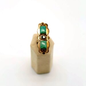 Navajo Sterling Silver, Easter Blue Turquoise & Garnet Ring