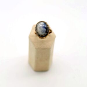 Navajo Sterling Silver & Moonstone Split Shank Ring