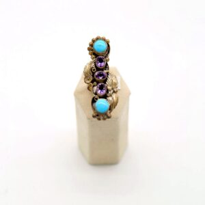 Navajo Sterling Silver, Amethyst, & Turquoise Women's Ring