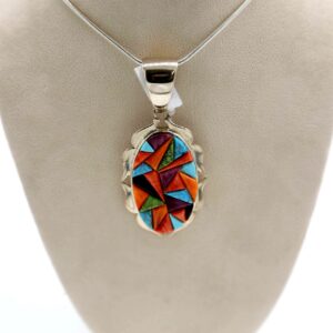 Navajo Made Multi-colored Inlay Pendant