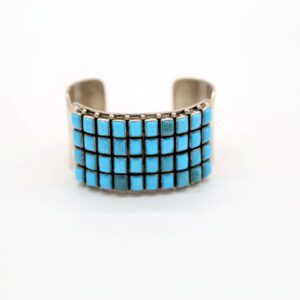 Sterling Silver & Sleeping Beauty Turquoise Wide Cuff Bracelet