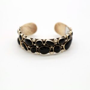 Navajo Sterling Silver & Onyx Cuff Bracelet