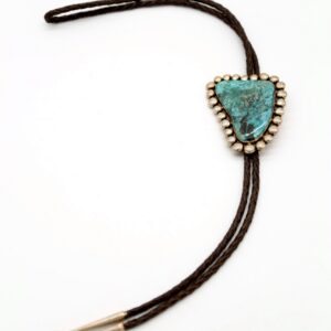 Native American Sterling Silver & Kingman Turquoise Bolo Tie