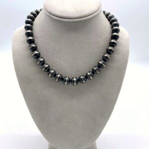 Navajo Sterling Silver Bench Bead Necklace