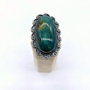 Sterling Silver & Green Kingman Turquoise Ring