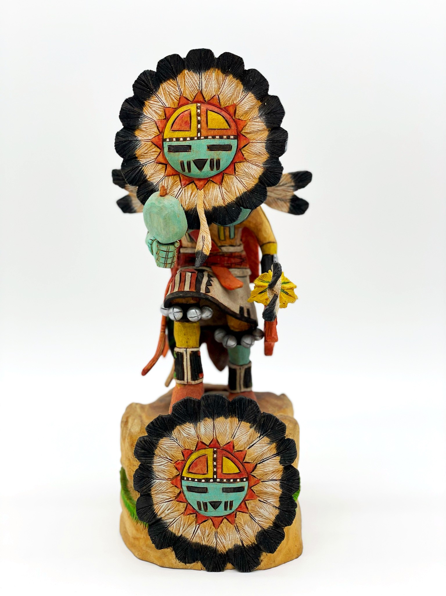 Sun Face Wood Carved Kachina Doll by Milton Howard