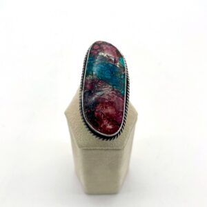 Mojave Pink & Blue on Sterling Silver Ring