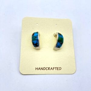 GL Sterling Silver & Sonoran Turquoise 'J' Hoop Drop Earrings