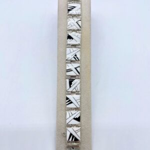 A Touch of Santa Fe Sterling Silver, White Buffalo & Onyx Inlay Link Bracelet