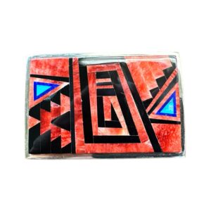 TSF Sterling Silver Multi-Stone Inlay Belt Buckle