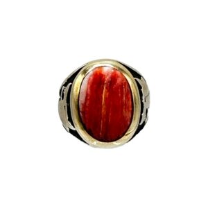 Studio GL Heavy Gauge Sterling Silver & Spiny Oyster Men's Ring - Sz. 11.5